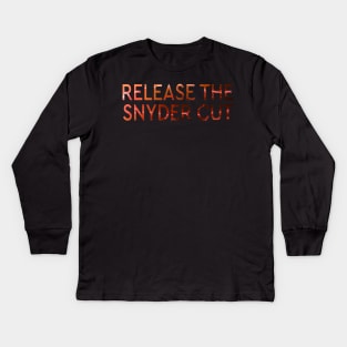 RELEASE THE SNYDER CUT - REVERSE FLASH RED LIGHTNING TEXT Kids Long Sleeve T-Shirt